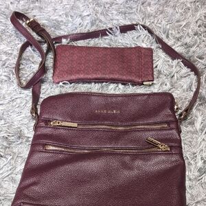 Anne Klein Burgundy Purple Crossbody Bag